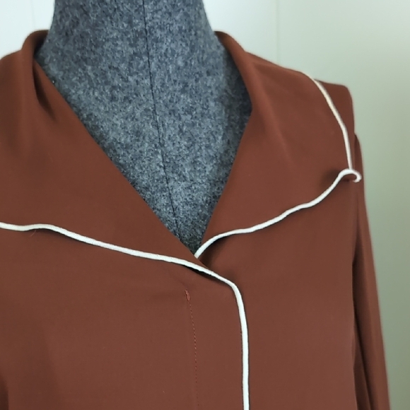 Aritzia Babaton Rena terracotta  popover blouse In xxs - Picture 7 of 9